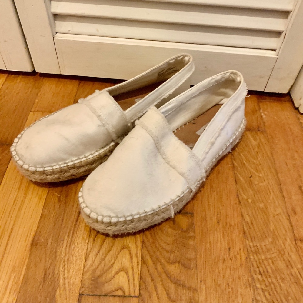White Espadrille flats